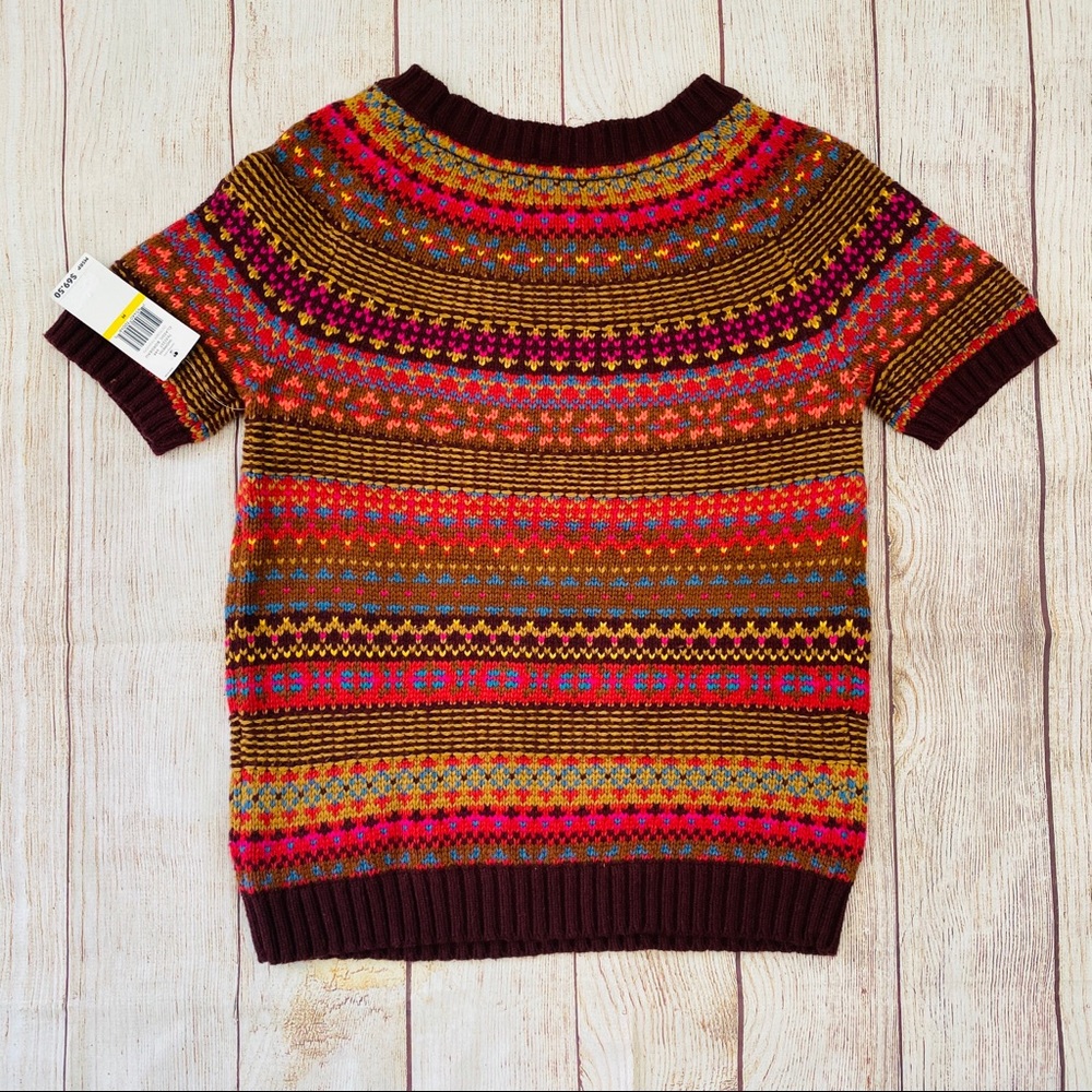 Tommy Hilfiger Sweater Short-Sleeve Fair-Isle M - Picture 4 of 5